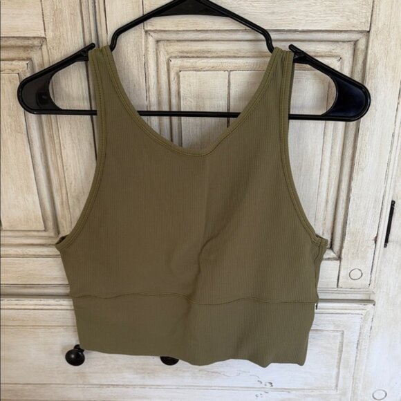 Lululemon Olive Green Ribbed Tank Top - Picture 1 of 5